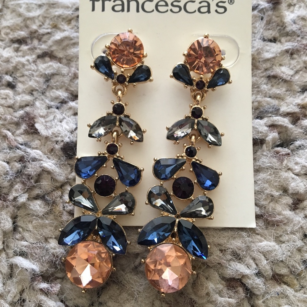 NWT long dangling crystal earrings